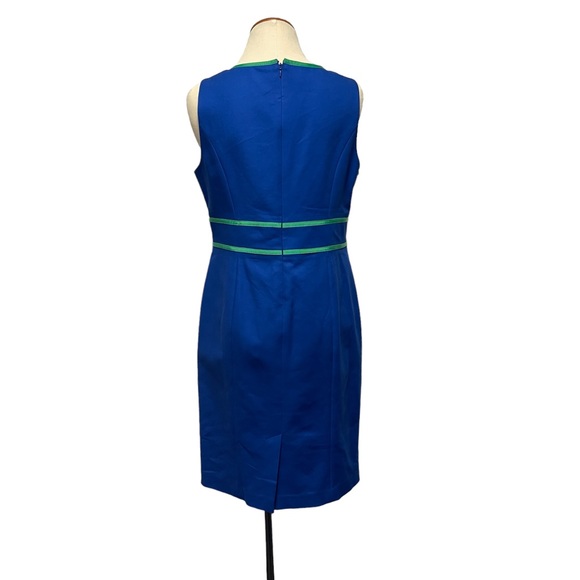 NWT ANNE KLEIN BLUE GREEN SHEATH TANK DRESS SUMMER WEDDING OCCASION WORK OFFICE - Picture 2 of 16